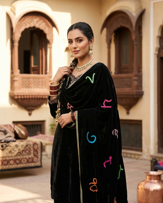 VELVET PUNJABI STOLE