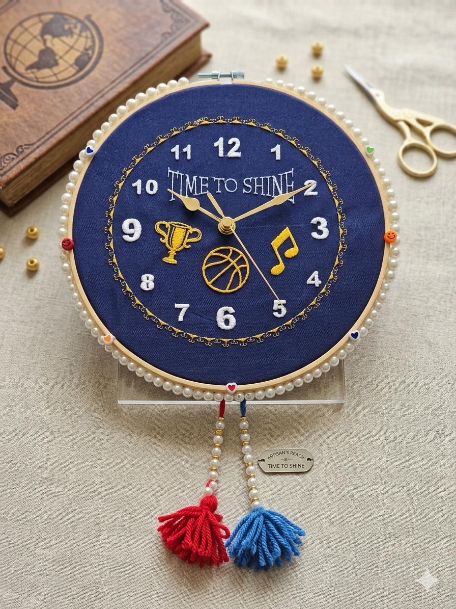 Custom Embroidered Keepsake Clock