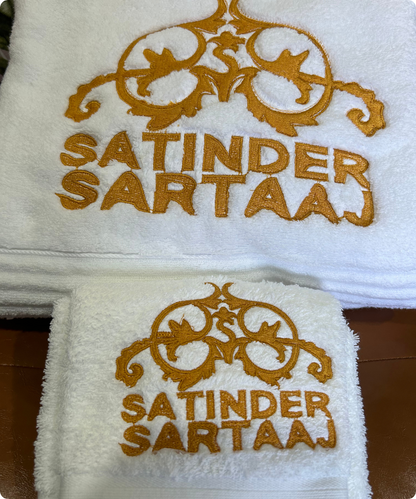 Elegant White & Gold Sartaaj Towels